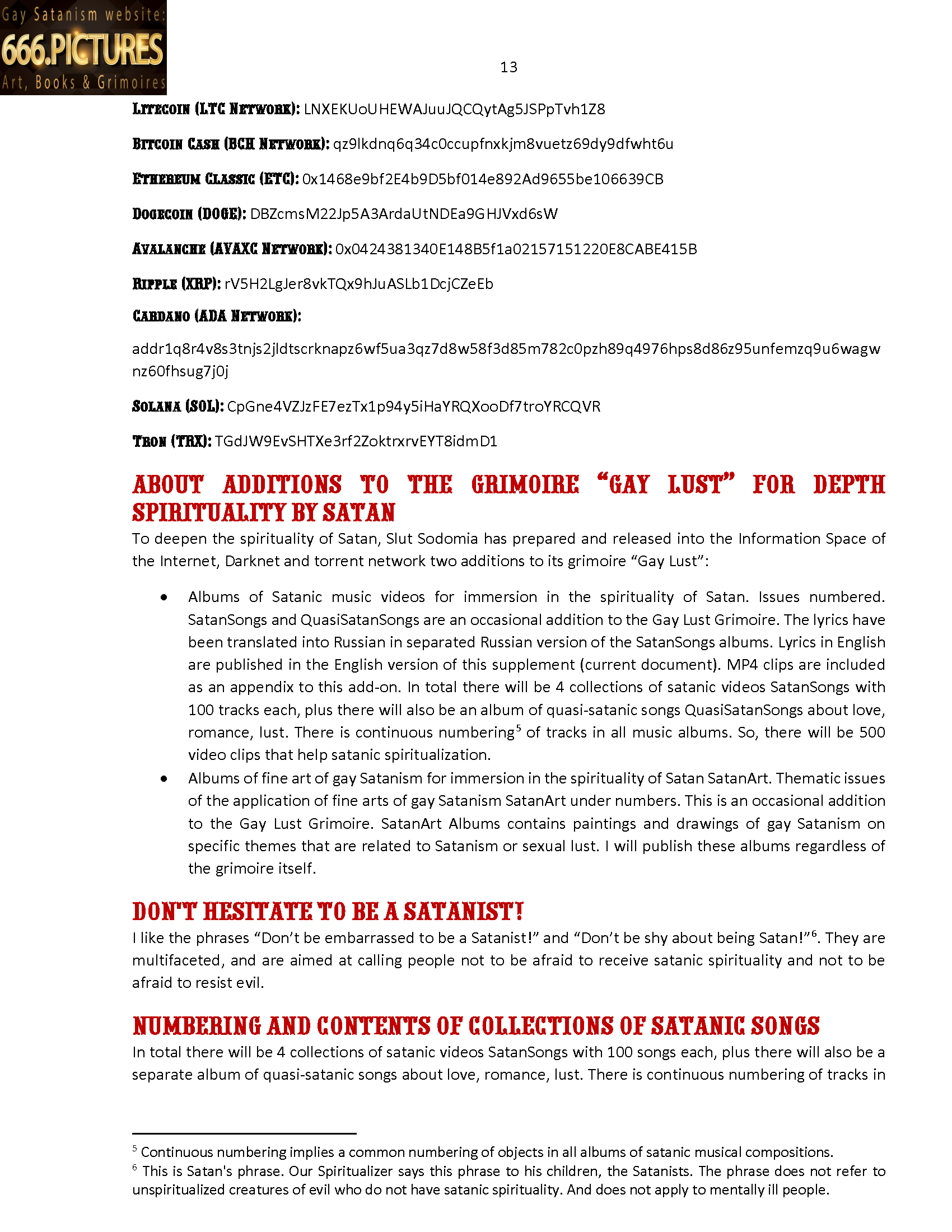 Musical Almanac of Gay Satanism SatanSongs No. 1: Lyrics + posters. An album of Satanic music videos (№1-100) for the immersion in the spirituality of Satan. High quality PDF E-book - Image 10