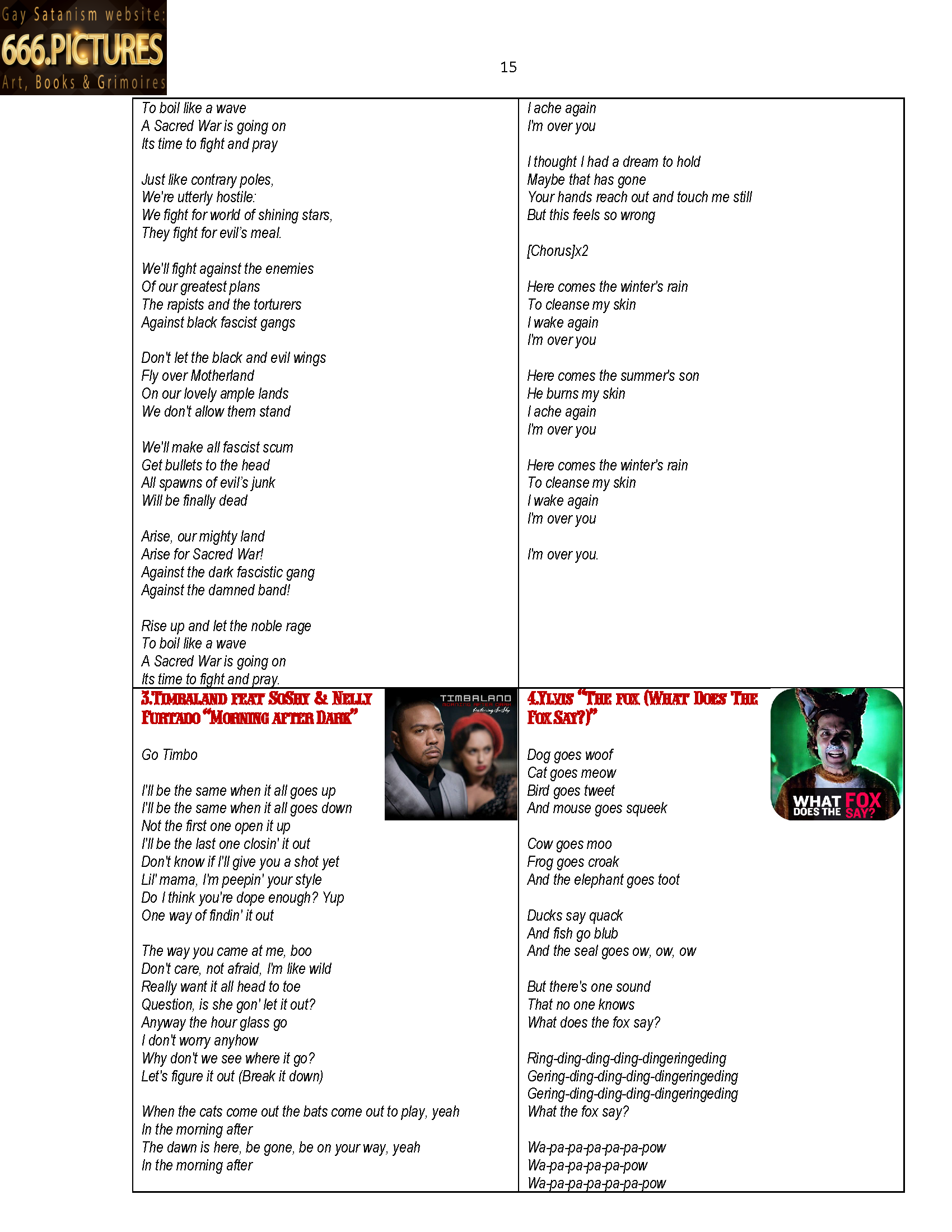 Musical Almanac of Gay Satanism SatanSongs No. 1: Lyrics + posters. An album of Satanic music videos (№1-100) for the immersion in the spirituality of Satan. High quality PDF E-book - Image 12