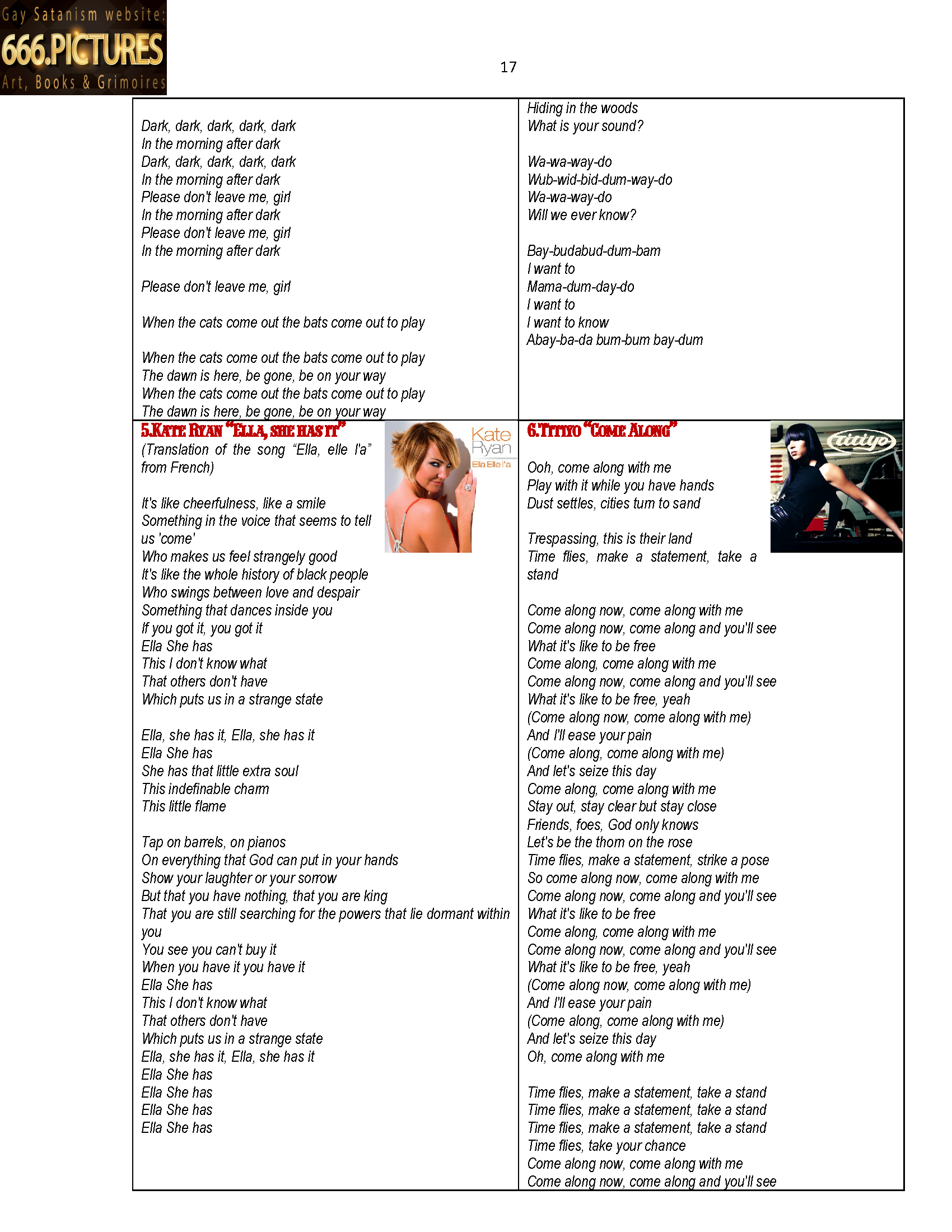 Musical Almanac of Gay Satanism SatanSongs No. 1: Lyrics + posters. An album of Satanic music videos (№1-100) for the immersion in the spirituality of Satan. High quality PDF E-book - Image 14