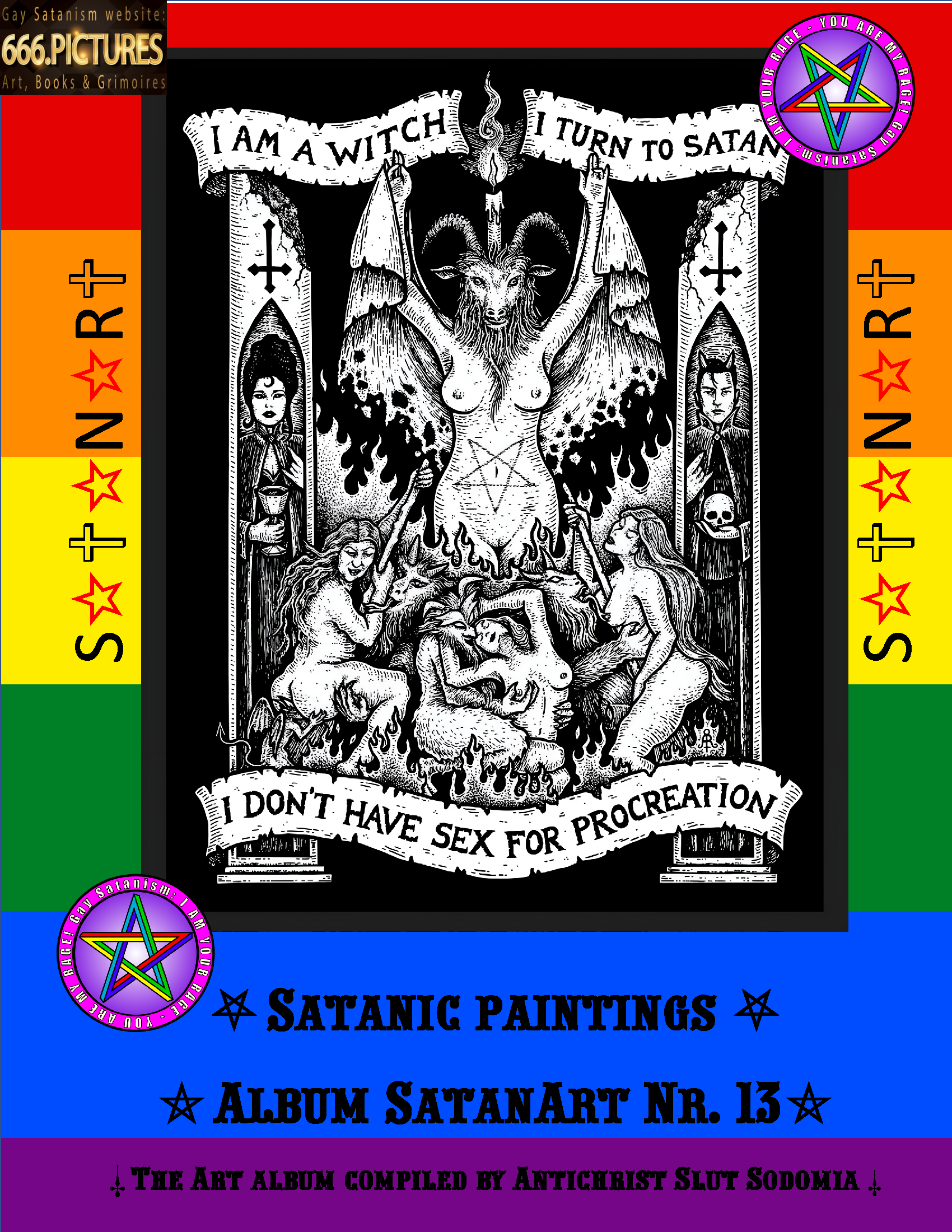 Satanic fine art SatanArt Nr 13 Beautiful Satanic CIS Women and CIS Girls in Erotic Art of Gay Satanism