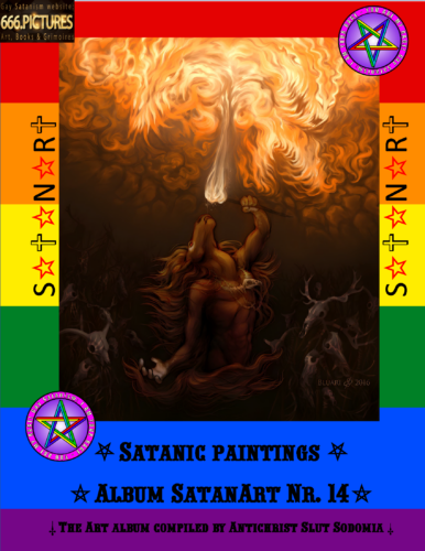 Satanic ZOO art SatanArt Nr 14 Delightful satanic Gay Furies, ZooSex and Zoophilia in the art of Gay Satanism.