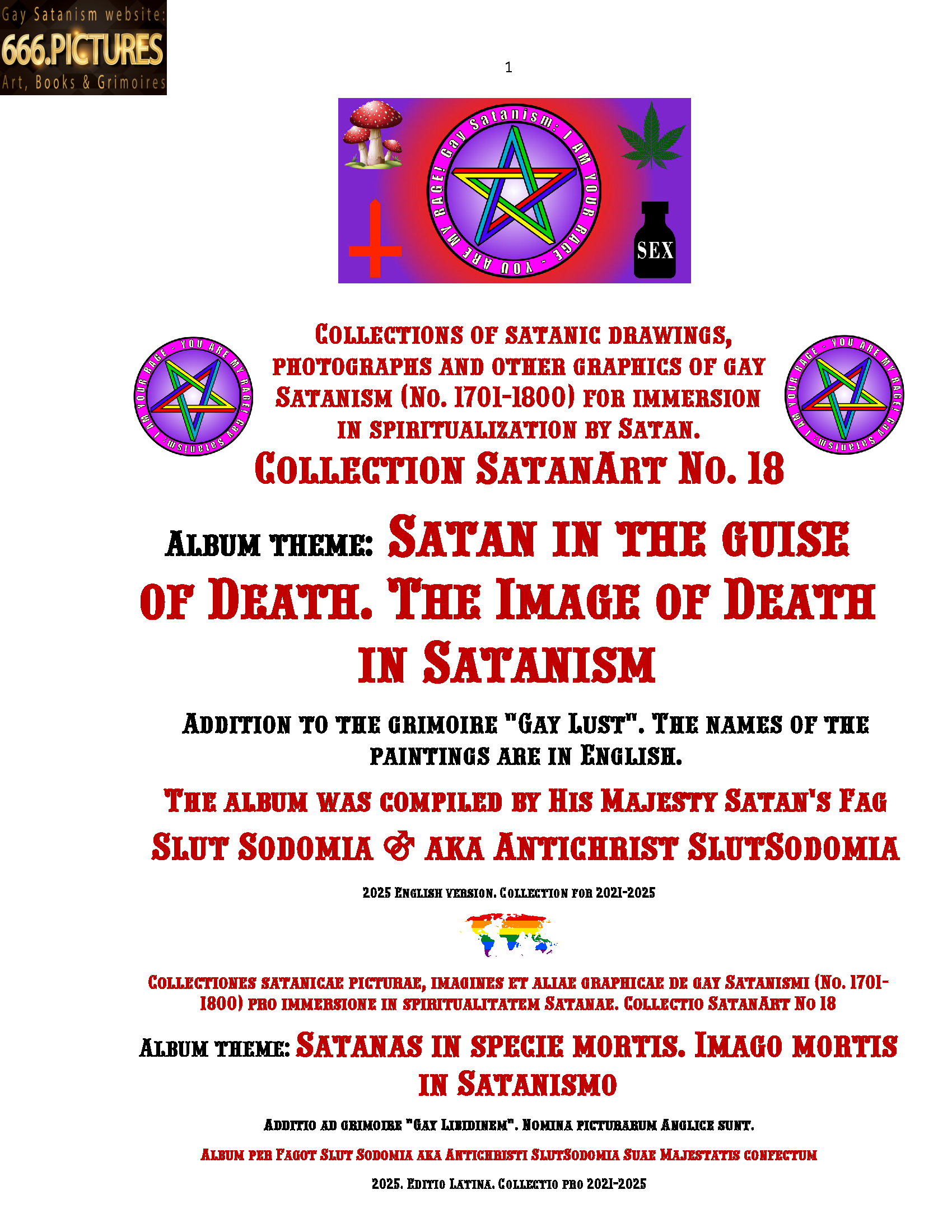 Almanac of the Gay Satanism’s art SatanArt Nr. 18: Satan in the guise of Death. The Image of Death in Satanism. Volume 1. Puritan Edition. PDF high quality e-Book - Image 2