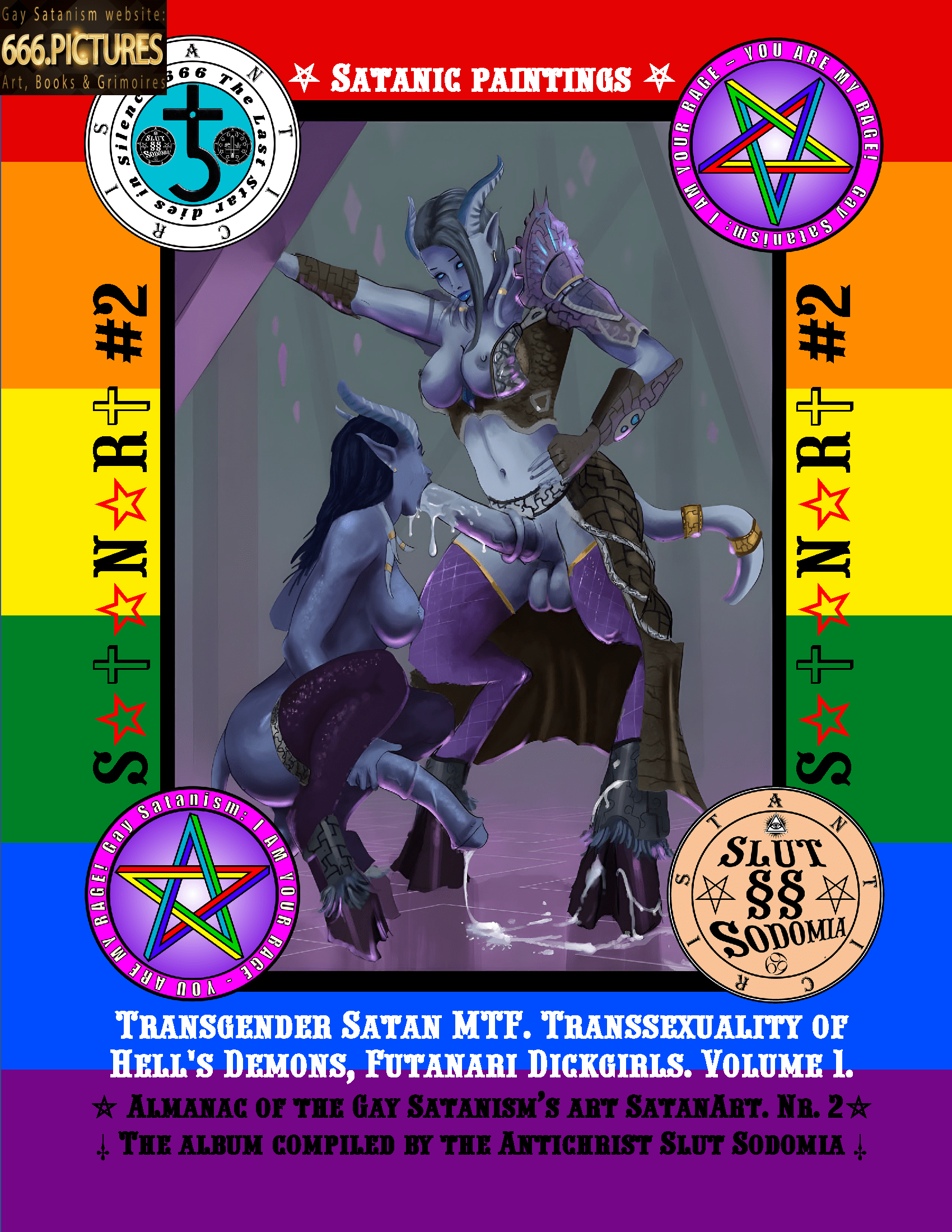 Transgender Satan MTF. Transsexuality of Hell's Demons, Futanari Dickgirls. Volume 1. Sexual Edition. The almanac of Satanic Drawings, Photos and Other Gay Satanism Graphics (#101-200) for the immersion in the spirituality of Satan.