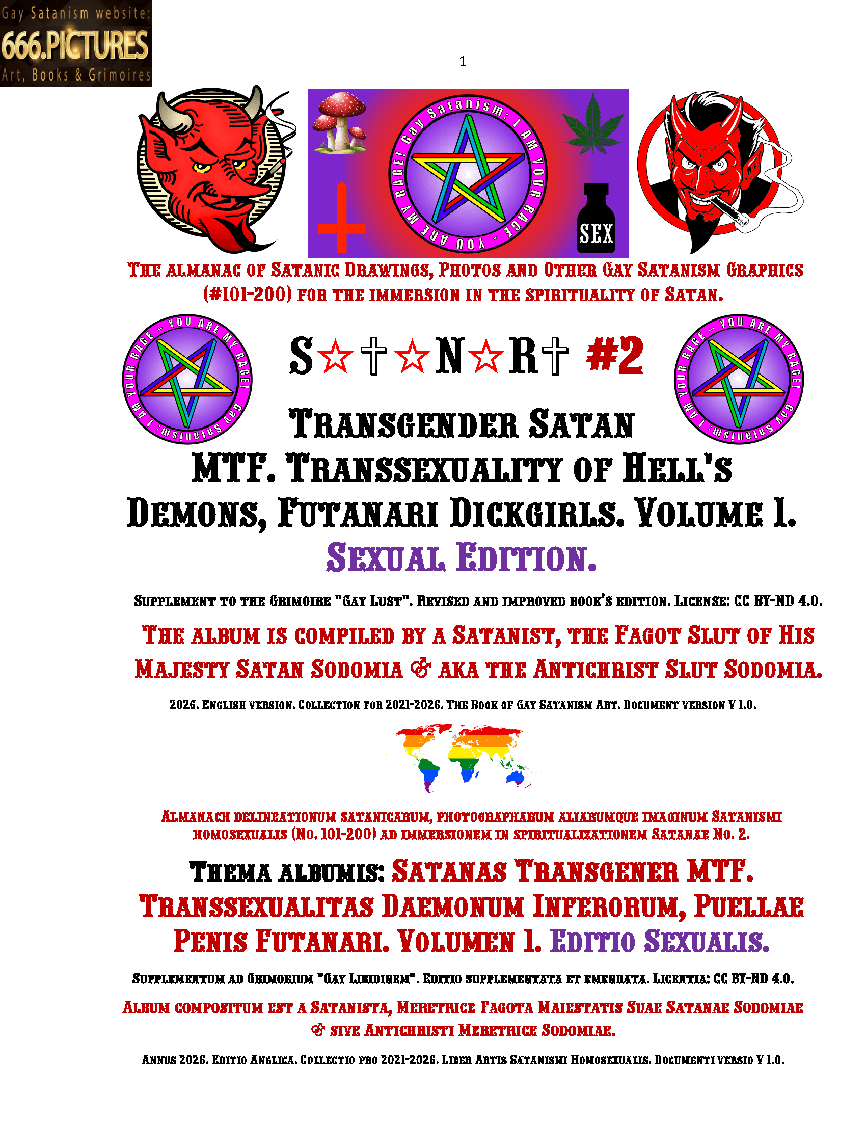 almanac of the gay satanism’s art satanart. nr. 2: transgender satan mtf. transsexuality of hell's demons, futanari dickgirls. volume 1. sexual edition. pdf high quality ebook