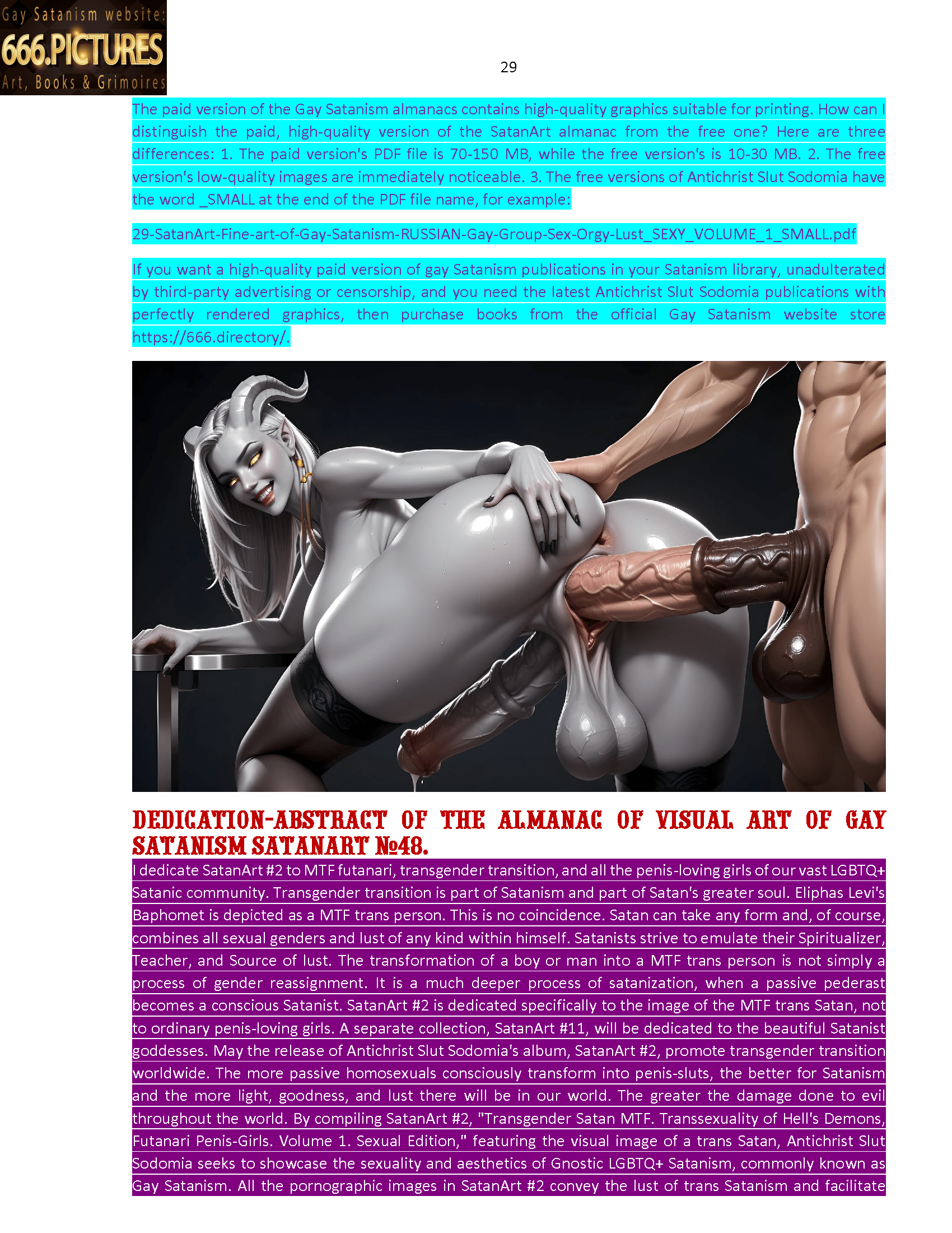 almanac of the gay satanism’s art satanart. nr. 2: transgender satan mtf. transsexuality of hell's demons, futanari dickgirls. volume 1. sexual edition. pdf high quality ebook