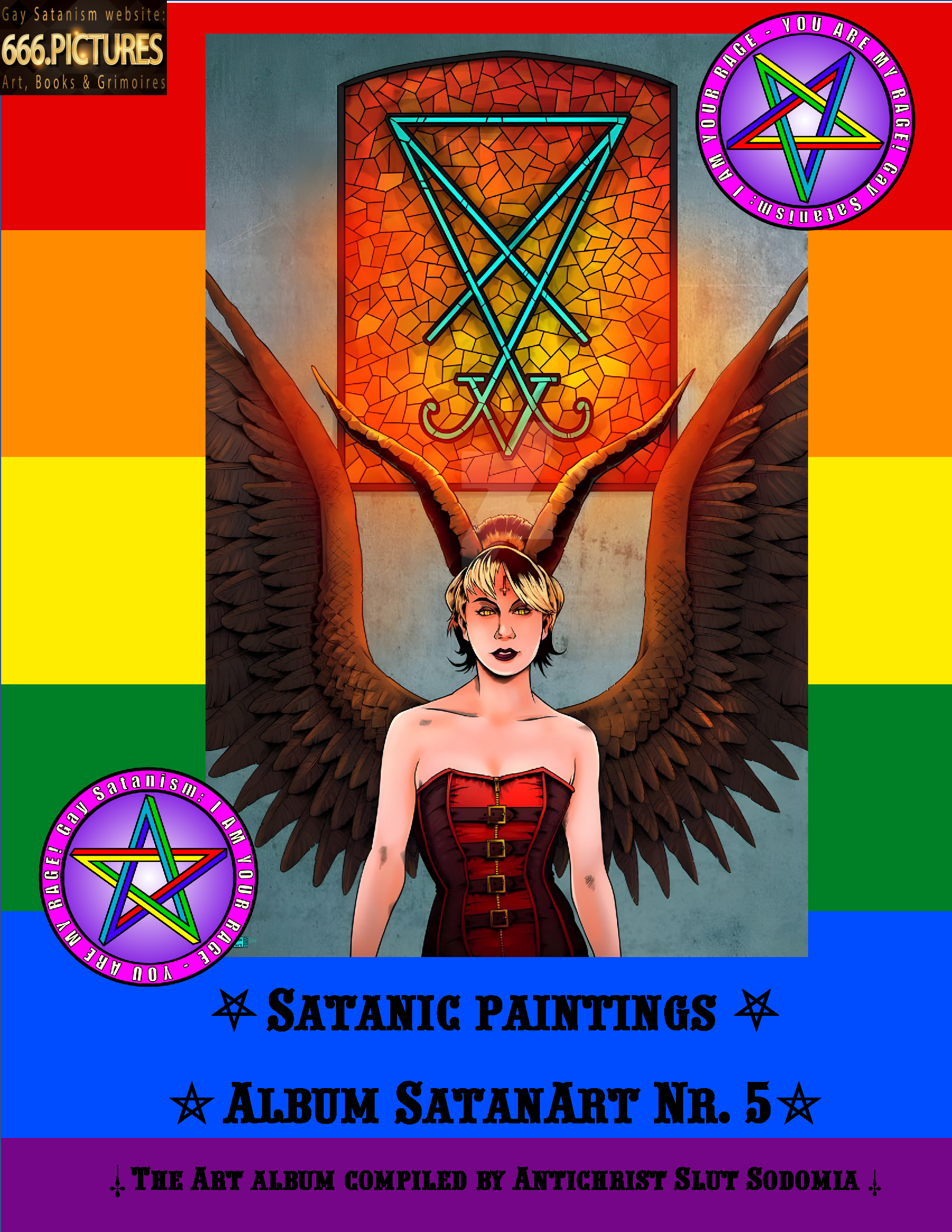 Collections of satanic drawings, photographs and other graphics of gay Satanism (No. 401-500) for immersion in spiritualization by Satan.