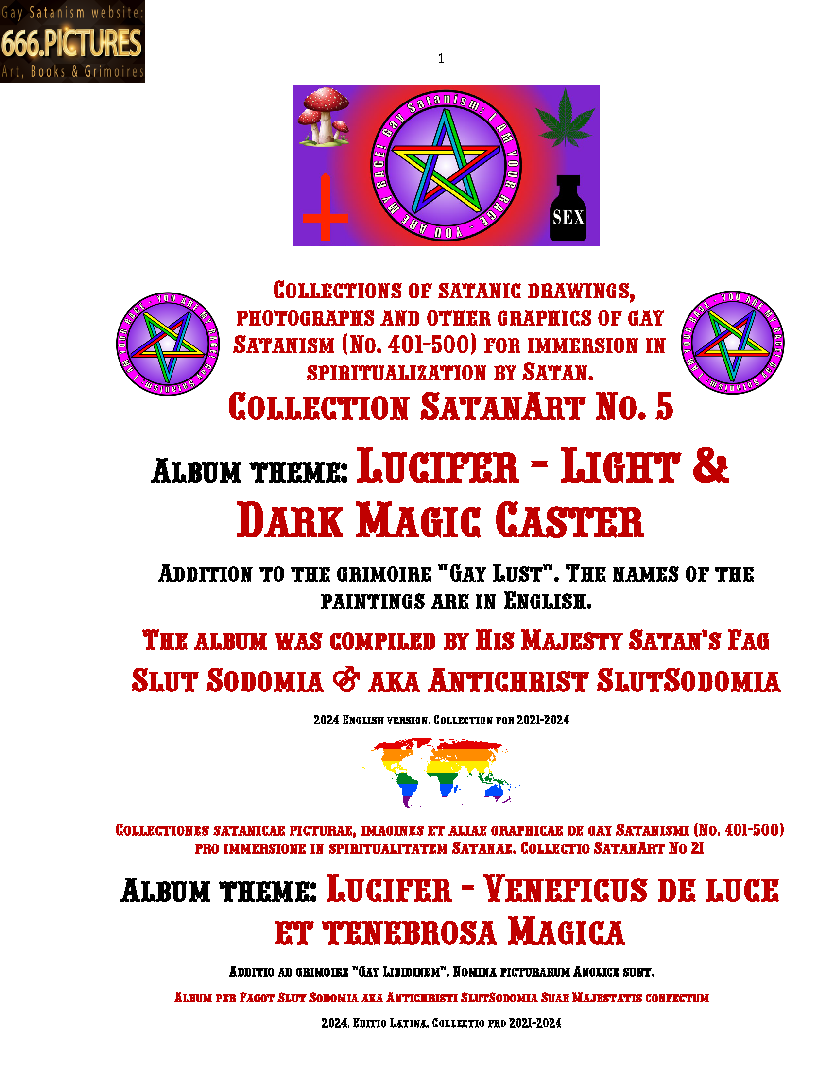 Almanac of the Gay Satanism’s art SatanArt. Nr. 5: Lucifer - Light & Dark Magic Caster. Volume 1. Puritan edition. PDF high quality eBook - Image 2