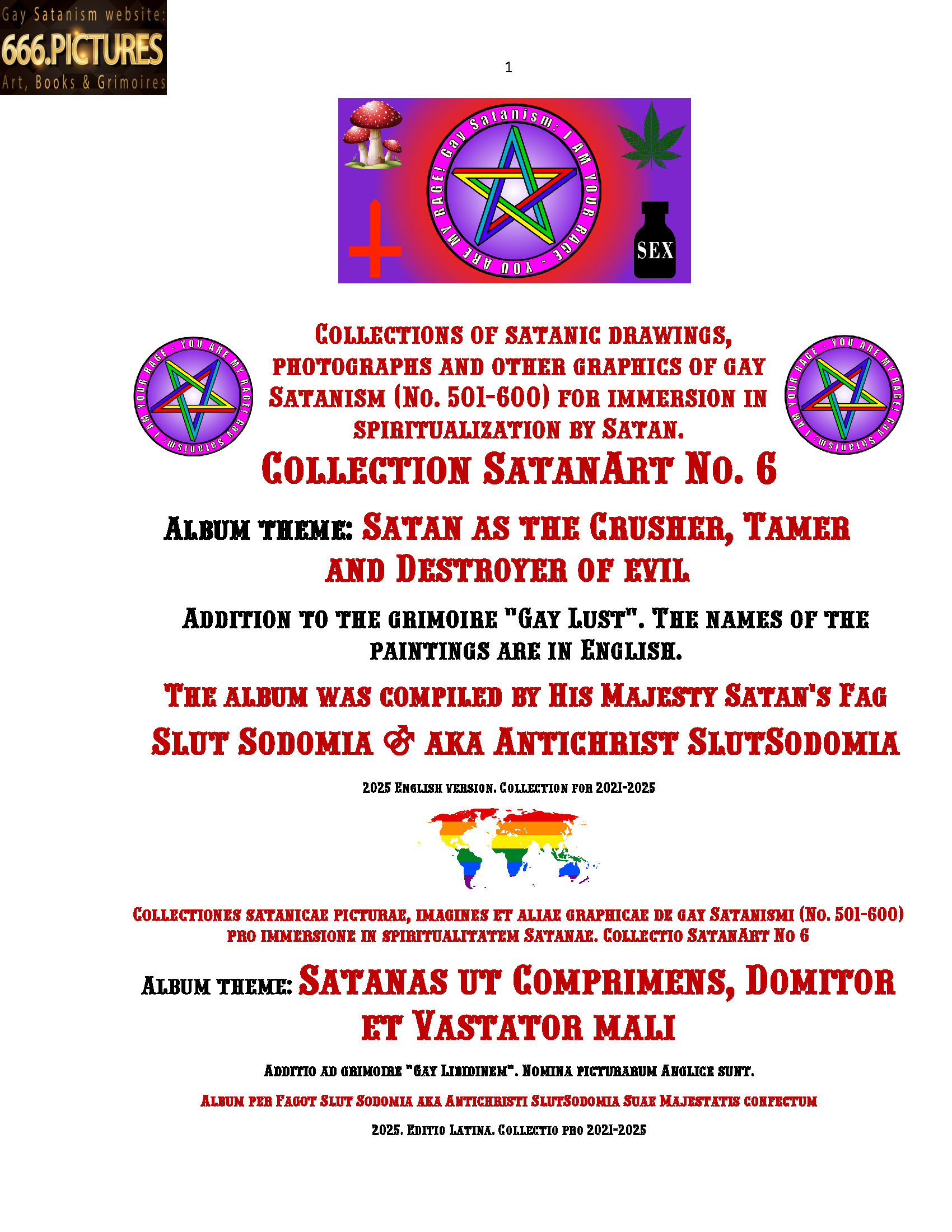 Almanac of the Gay Satanism’s art SatanArt. Nr. 6: Satan as the Crusher, Tamer and Destroyer of evil. Volume 1. Puritan edition. PDF high quality eBook - Image 2