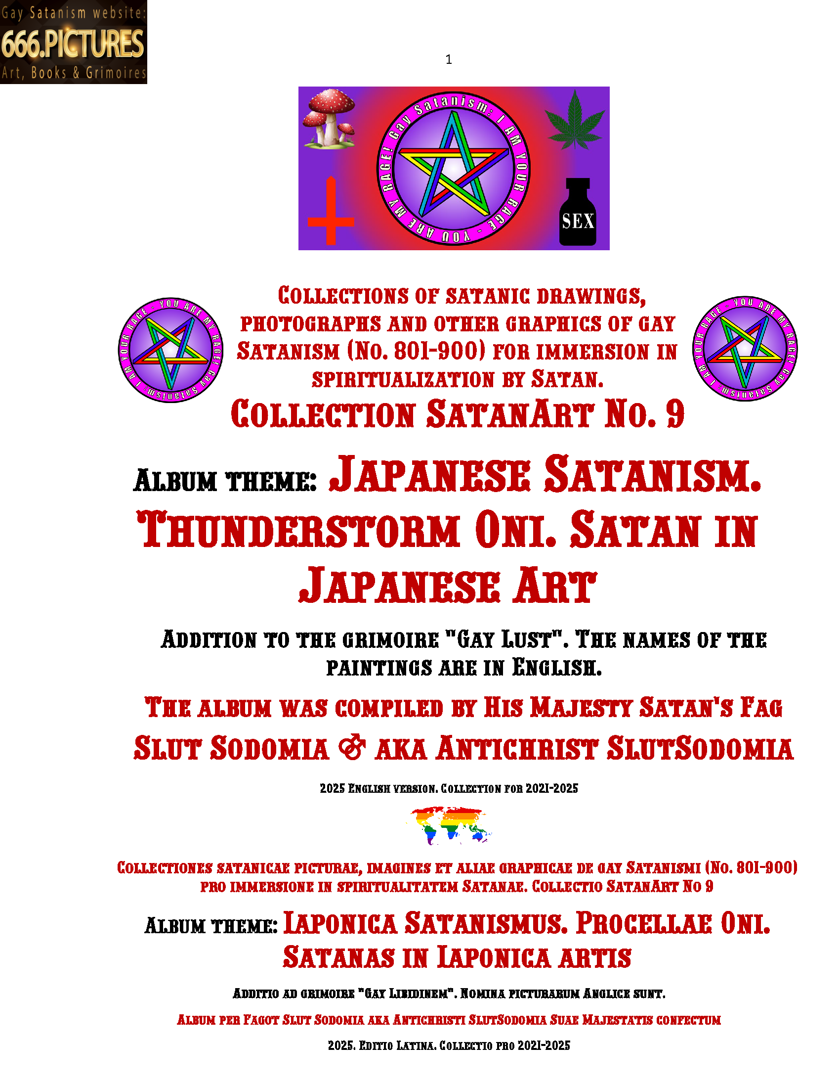 Almanac of the Gay Satanism’s art SatanArt. Nr. 9: Japanese Satanism. Thunderstorm Oni. Satan in Japanese Art. Volume 1. Puritan edition. PDF high quality e-Book - Image 2