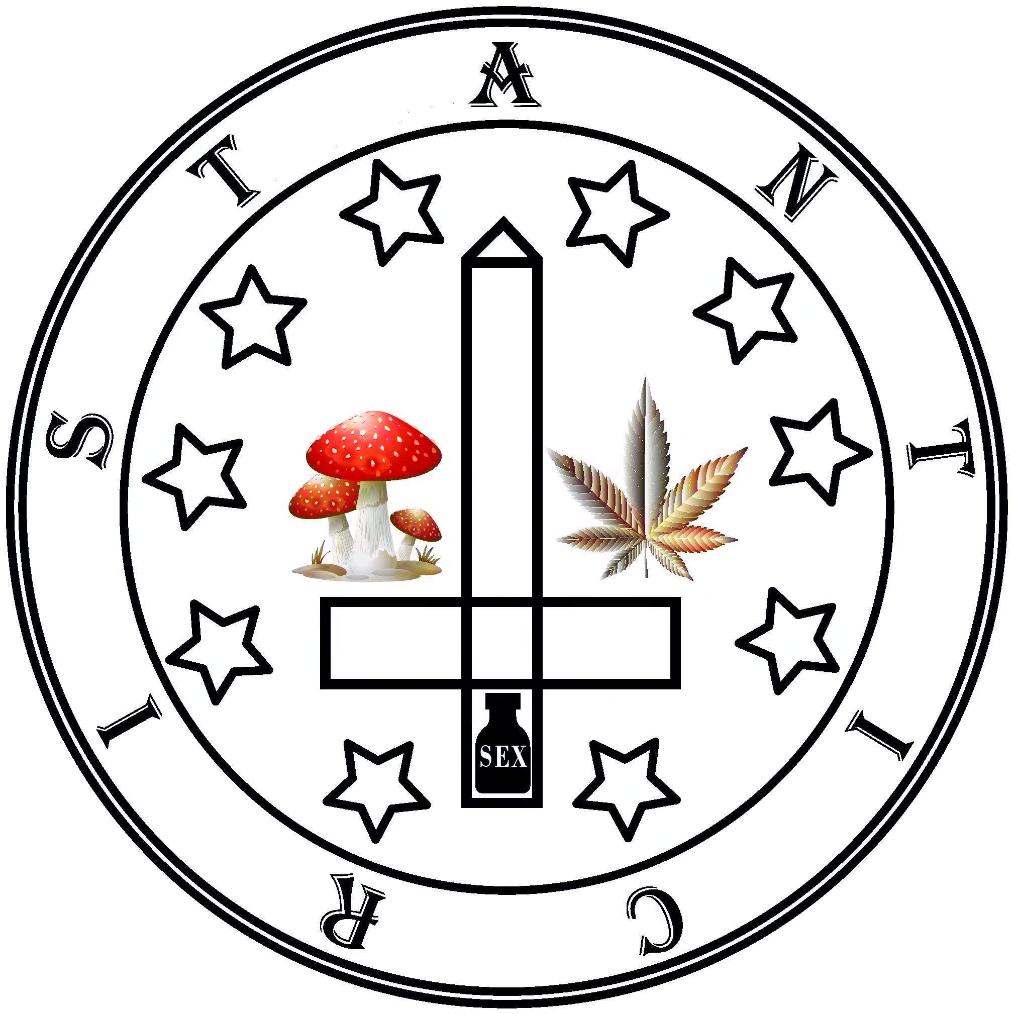 The Official Sigil of the Antichrist Slut Sodomia. Logo of Gay Satanism