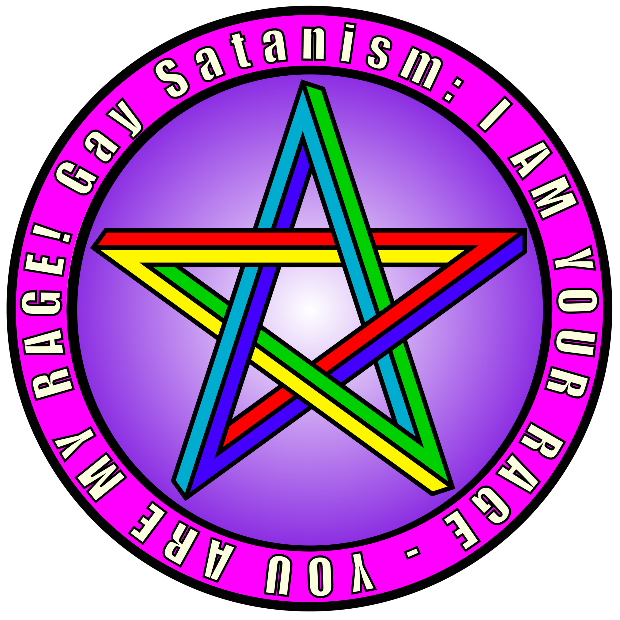 Gay Satanism pentagram logo by Antichrist Slut Sodomia