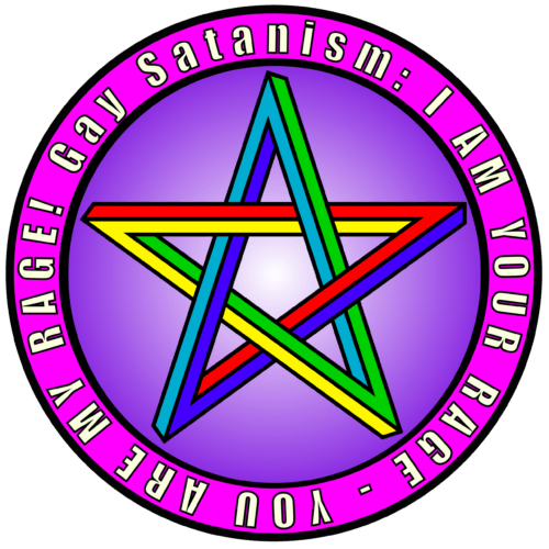 What is Gay Satanism? What is Satan? Gay Satanism pentagram logo by Antichrist Slut Sodomia
