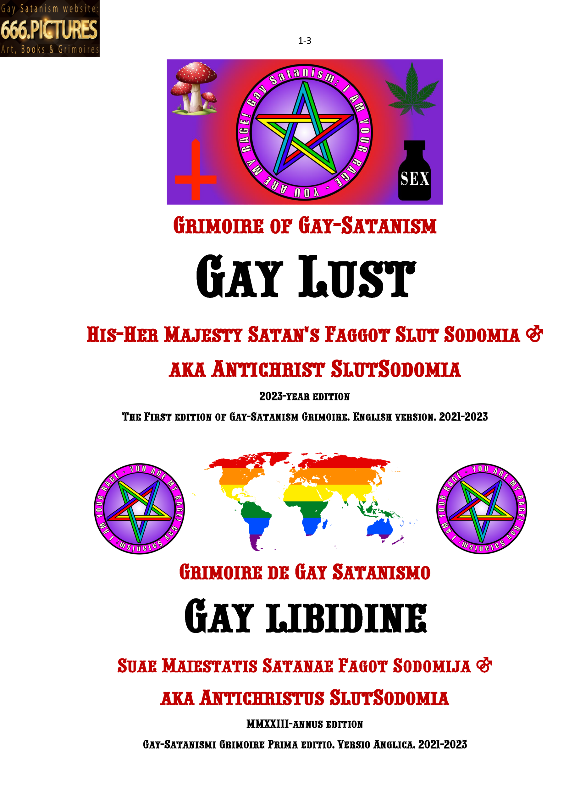 Grimoire of Gay Satanism "Gay Lust" by the Antichrist Slut Sodomia. Version 1.0 - Image 3
