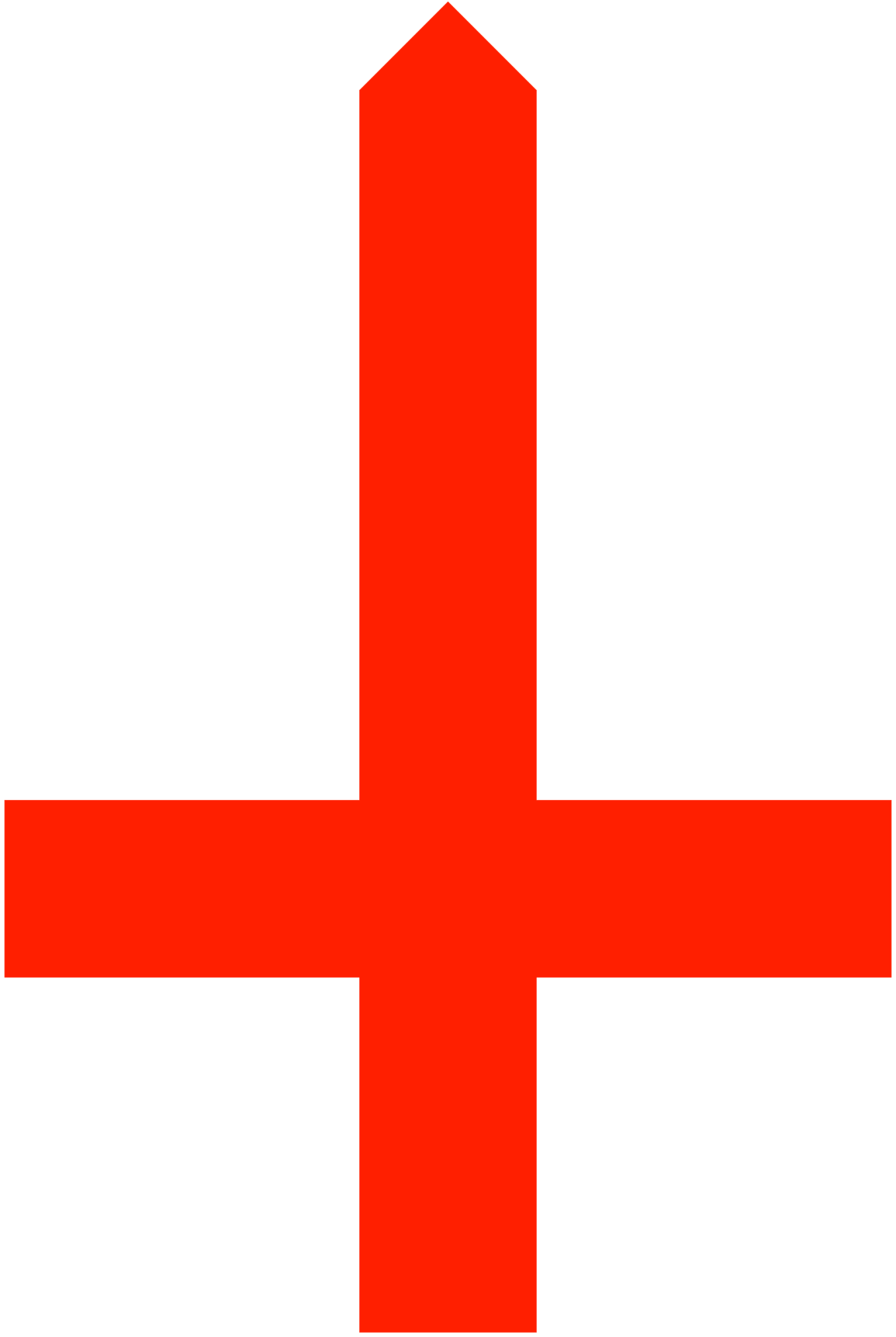 Reversed scarlett cross of Gay Satanism sign logo of the Antichrist Slut Sodomia