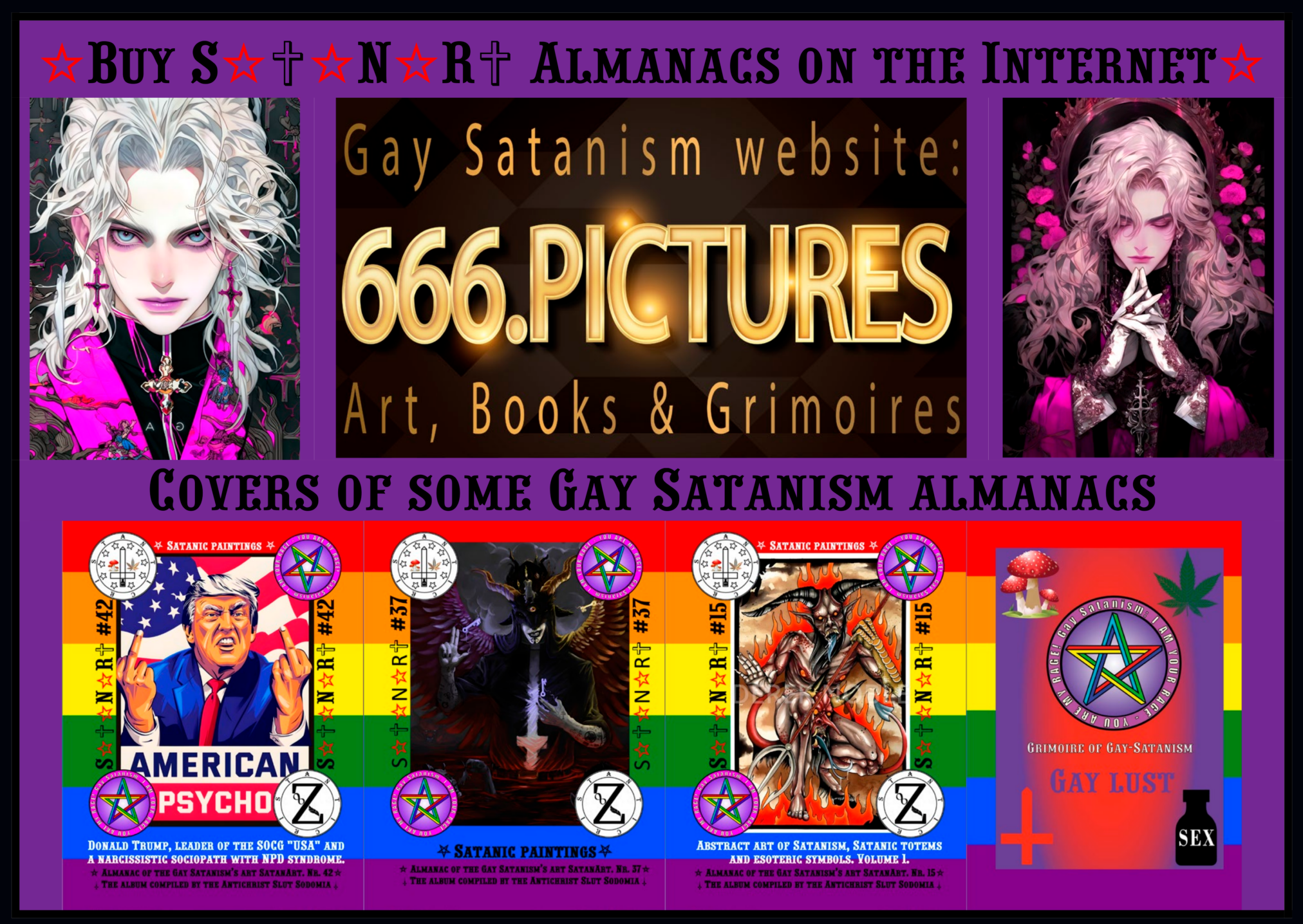 Gay Satanism bookstore logo. Antichrist books online