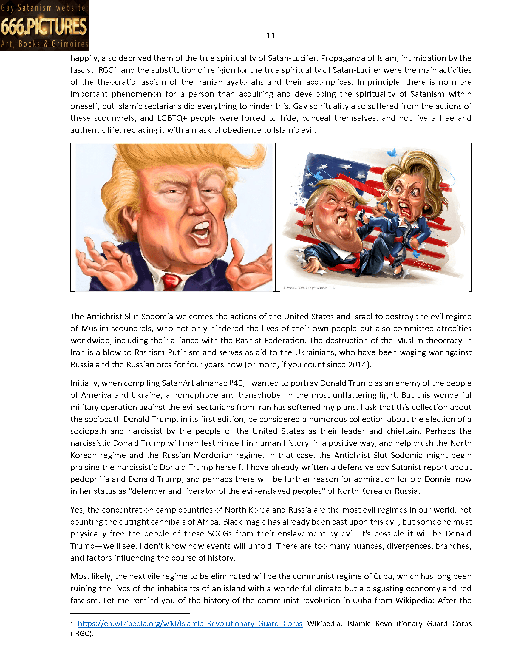 SatanArt. Nr. 42: Donald Trump, leader of the SOCG "USA" and a narcissistic sociopath with NPD syndrome. Puritan satire. High quality satanic Antichrist’s fine art almanac PDF e-Book - Image 12
