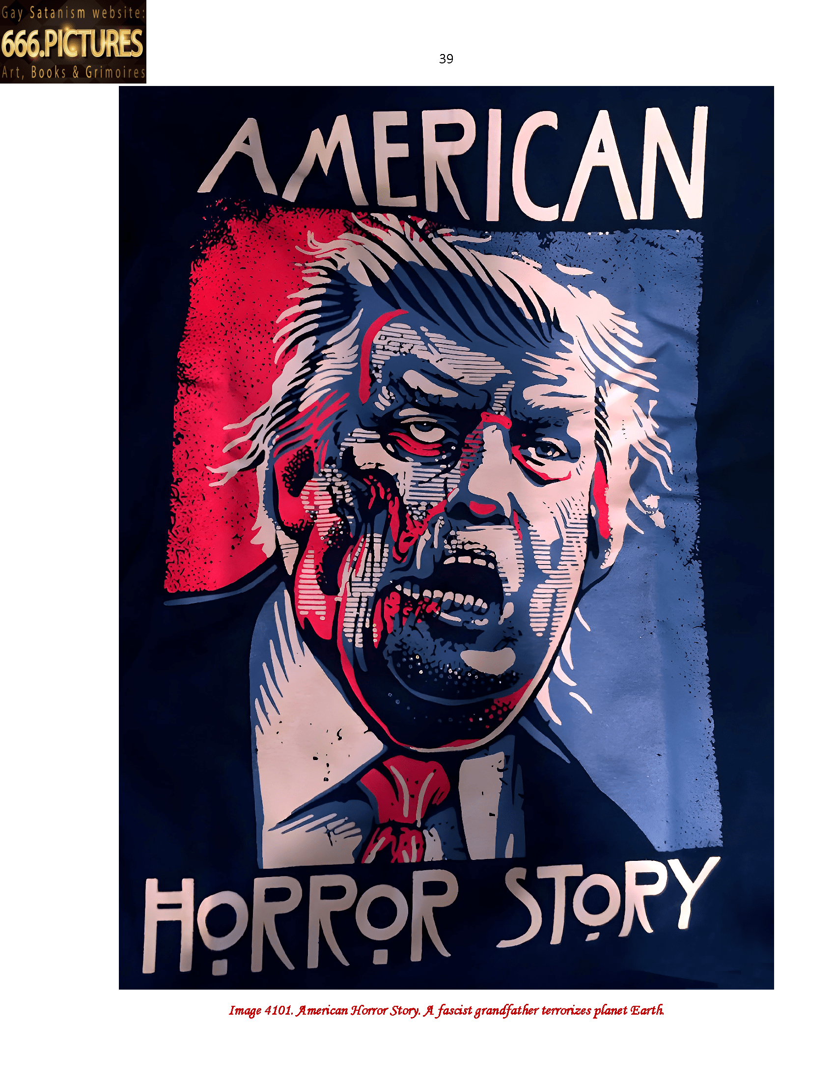 SatanArt. Nr. 42: Donald Trump, leader of the SOCG "USA" and a narcissistic sociopath with NPD syndrome. Puritan satire. High quality satanic Antichrist’s fine art almanac PDF e-Book - Image 24