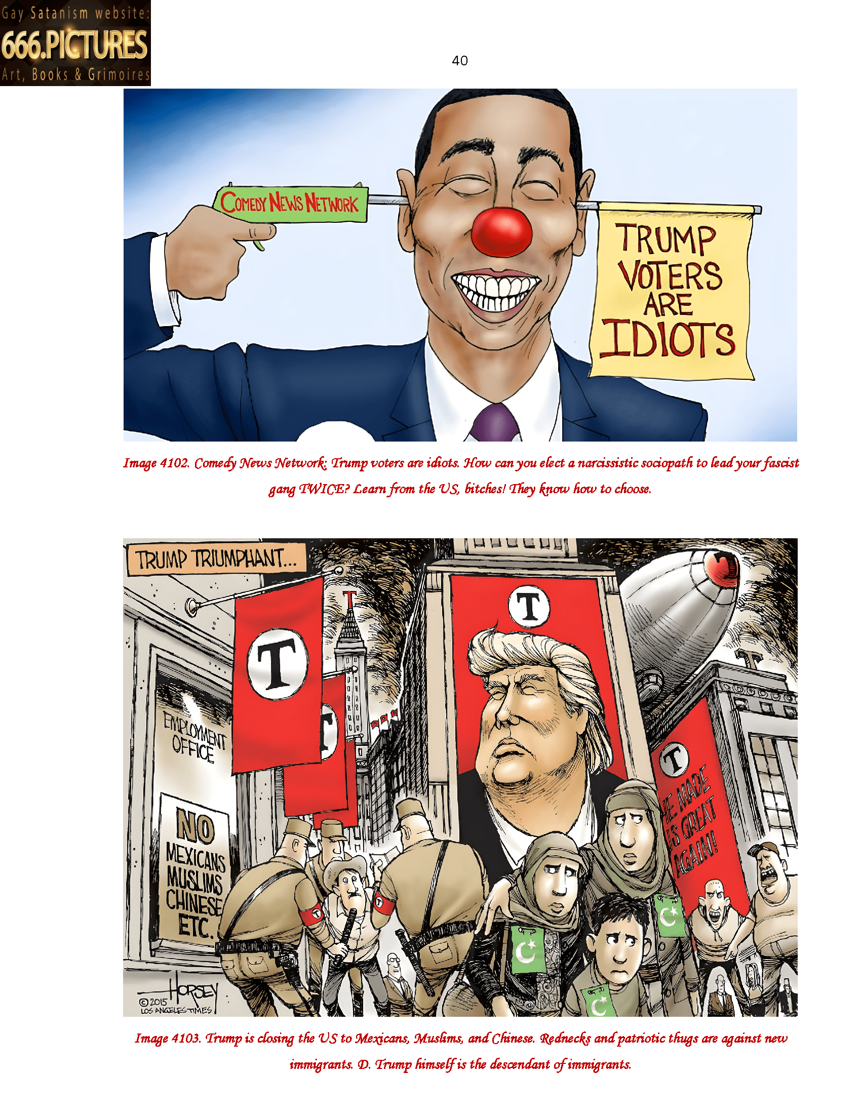 SatanArt. Nr. 42: Donald Trump, leader of the SOCG "USA" and a narcissistic sociopath with NPD syndrome. Puritan satire. High quality satanic Antichrist’s fine art almanac PDF e-Book - Image 25