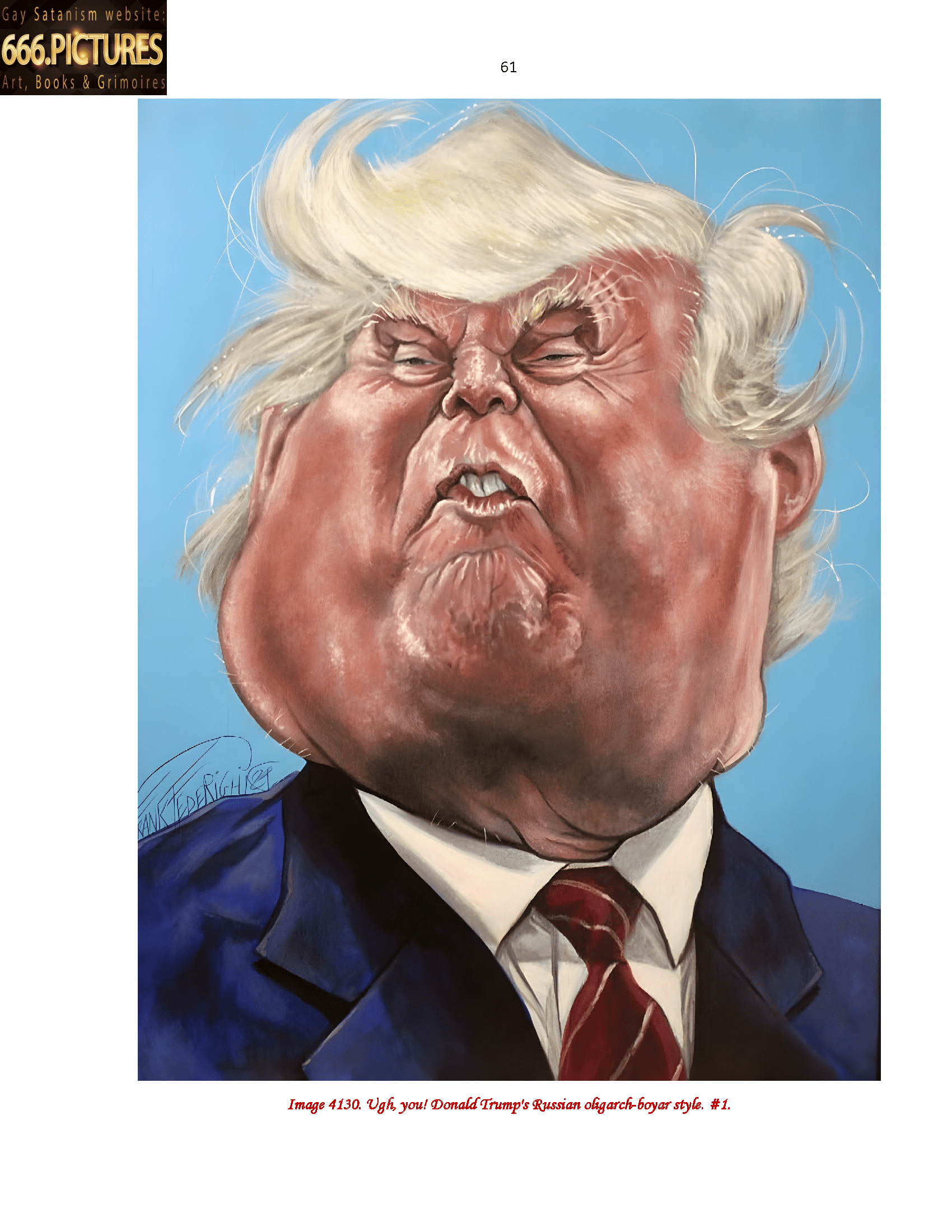 SatanArt. Nr. 42: Donald Trump, leader of the SOCG "USA" and a narcissistic sociopath with NPD syndrome. Puritan satire. High quality satanic Antichrist’s fine art almanac PDF e-Book - Image 26
