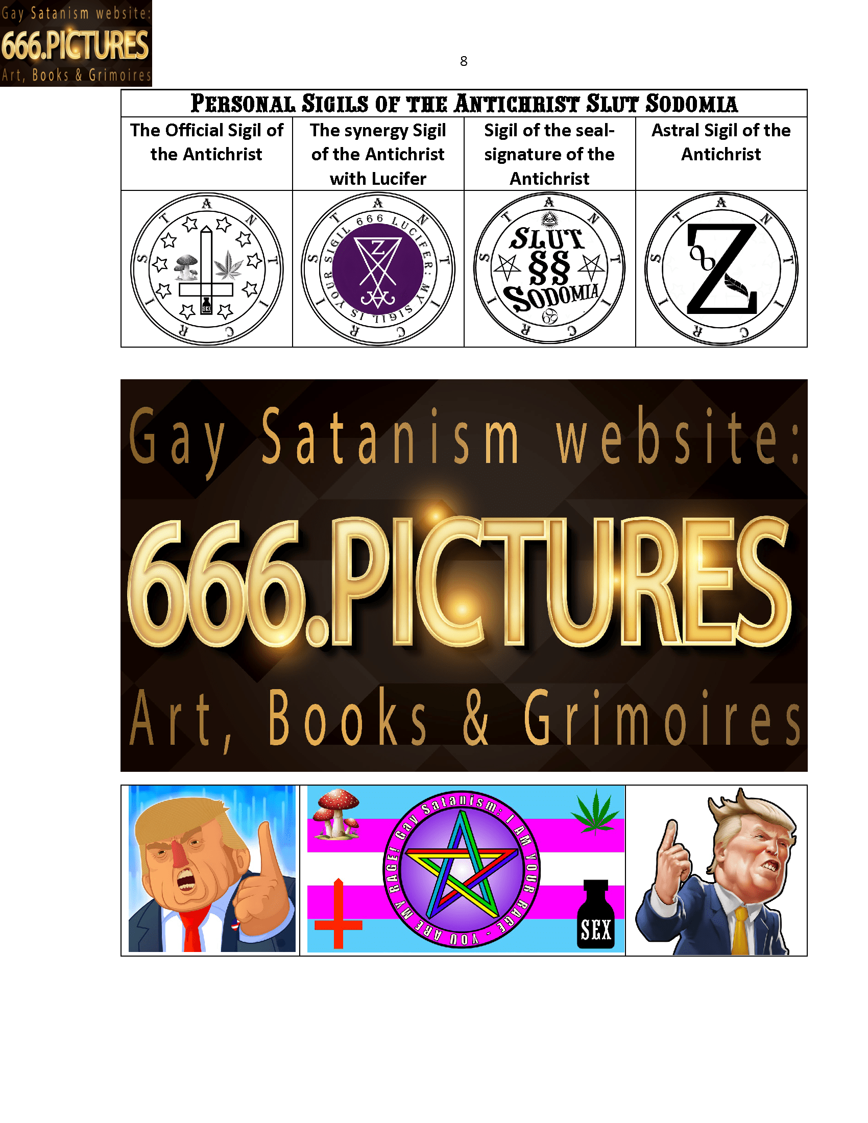 SatanArt. Nr. 42: Donald Trump, leader of the SOCG "USA" and a narcissistic sociopath with NPD syndrome. Puritan satire. High quality satanic Antichrist’s fine art almanac PDF e-Book - Image 9
