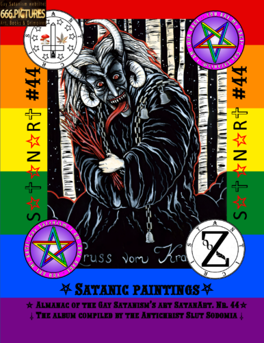 The Krampus Devil from Alpine folklore of quasi-Satanism. Puritan New Year's edition. SatanArt #44.