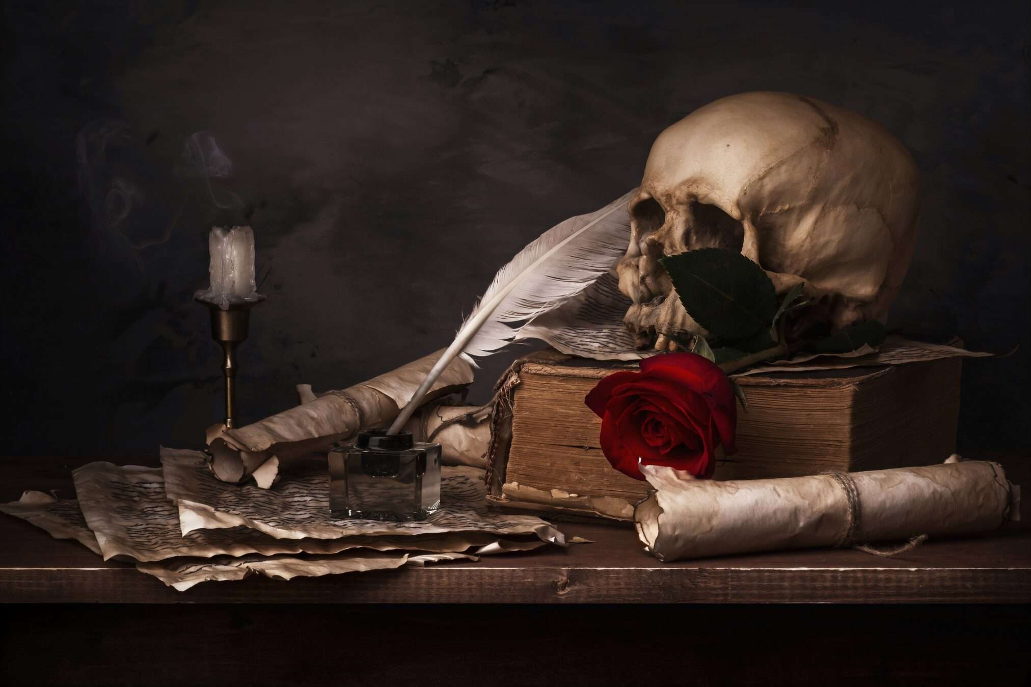 The promise of the immortality of the soul is the core idea shared by both vanitas and memento mori. The fleeting nature of life and the futility of objects are emphasized, as the viewer is invited to invest in what remains after death—namely, the soul